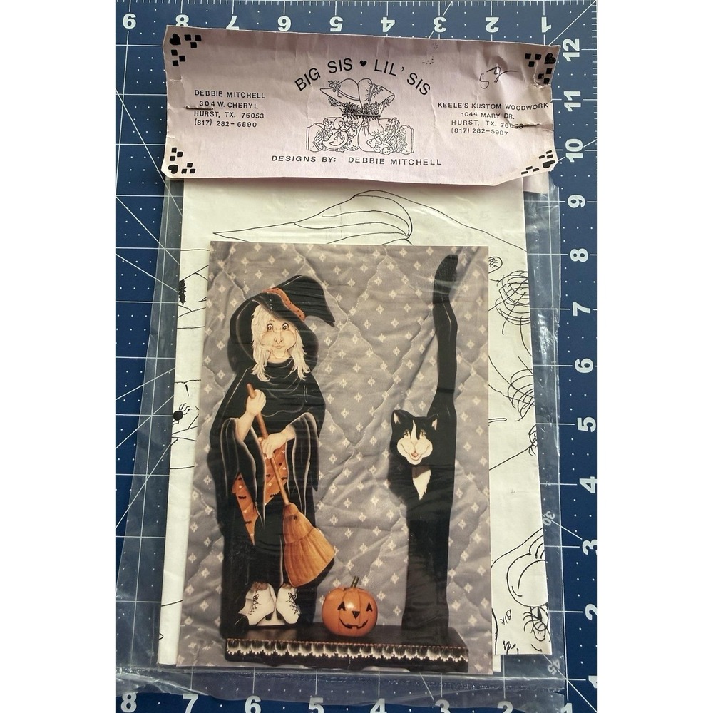 Big Sis Lil' Sis Tole Pattern Packet: TRICKY WITCHY & SKITTY KITTY Uncut Vintage